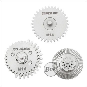 Begadi Silverline M14 CNC Gearset (Low Noise) - nickel plated - 18:1 with 16Z Sector Gear [Cyma / Begadi Sport]