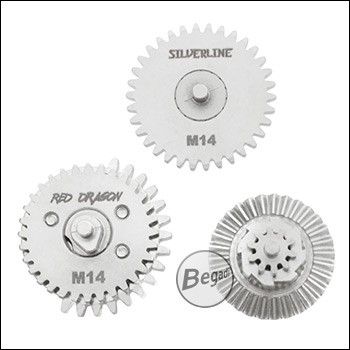 Begadi Silverline M14 CNC Gearset (Low Noise) - nickel plated - 18:1 with 16Z Sector Gear [Cyma / Begadi Sport]