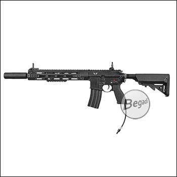 E&C SMR16 14,5" Carbine mit Begadi HPA / CO2 System und PRO HopUp - schwarz (frei ab 18 J.)