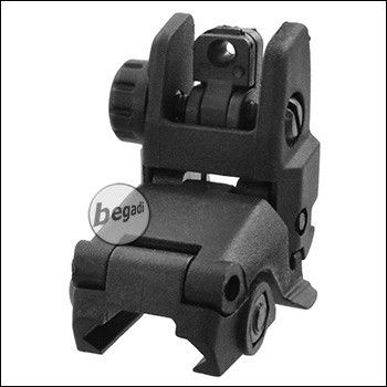 E&C Tactical Nylon FlipUp Rear Sight, schwarz