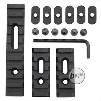 Begadi Alu Rail Set (regular), flexibel montierbar - 2x 55mm + 106mm (M5)