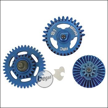 Begadi HRC 18:1 Balanced Gearset (gehärtet) - Titanium Blue