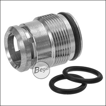 CNC loading channel with BB retention for Begadi PRO NEPTUN M4 / M16 CNC aluminum Rotary HopUp Unit (stainless steel)