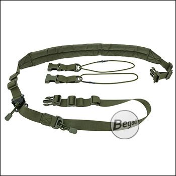 Begadi 2-Point Sling "Universal Rifle", with 2 adapters and one-handed quick adjustment, od-green