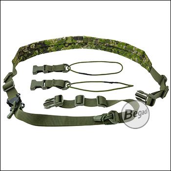 Begadi 2-Point Sling "Universal Rifle", with 2 adapters and one-handed quick adjustment, Pencott Greenzone