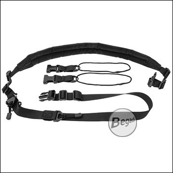 Begadi 2-Point Sling "Universal Rifle", with 2 adapters and one-handed quick adjustment, black