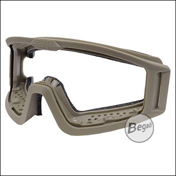 Replacement spectacle frame incl. magnets & EVA foam padding, for Begadi safety spectacles CP1 - TAN