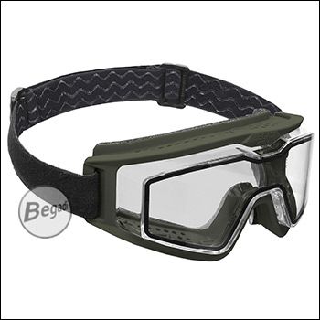 Begadi CP1 Schutzbrille mit Double Lens, Set mit Helmmontage "RX Version" (für Brillenträger) - olive