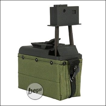 Mini Magazin für A&K M249 Serie, 1500 Schuss [mit JST Stecker] -olive-