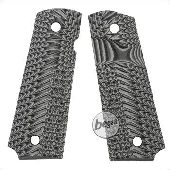 Begadi G10 grip plate set for KJW / WE / Army / Marui 1911 series -gray / ronin (regular)-