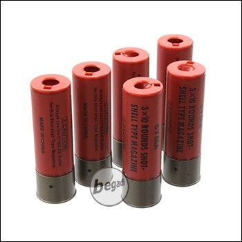 Ersatz Shells für Begadi Sport Shotgun Serie, rot -6er Pack-