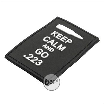 BE-X 3D Abzeichen "Go .223", aus Hartgummi, mit Klett - schwarz