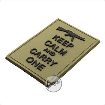 BE-X 3D Badge "Carry an MP5", made of hard rubber, with Velcro - TAN