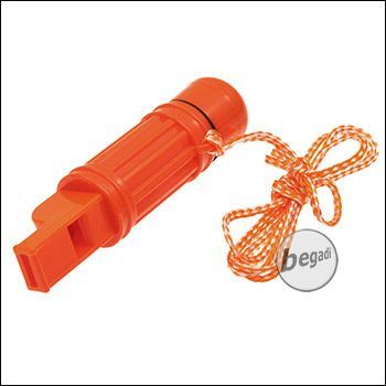 Fibega survival tool with compass and whistle