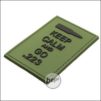 BE-X 3D badge "Go .223", hard rubber, with velcro - olive