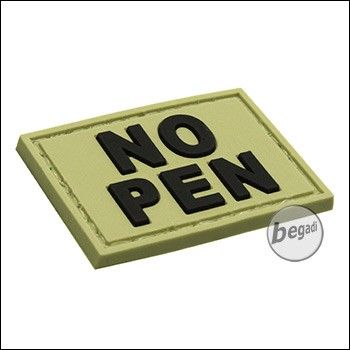 BE-X 3D badge "NO PEN" hard rubber, with velcro