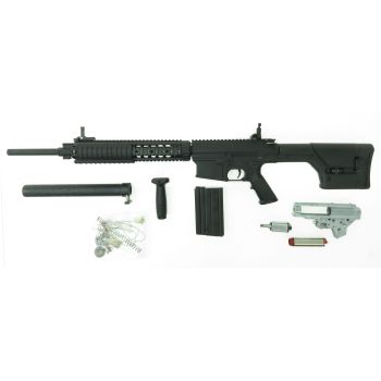 A&K K25 DMR S-AEG mit Sniper-Festschaft, inkl. Silencer (frei ab 18 J.) mit umfangreichem Tuning + Begadi Core