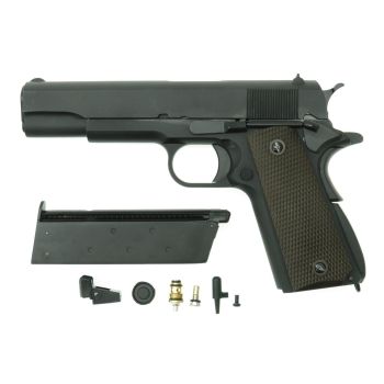 WE 1911 -schwarz- Gas GBB "Upgrade Version" mit Begadi Stainless Efficiency Ventil, Koffer & Maintenance Kit (frei ab 18 J.)