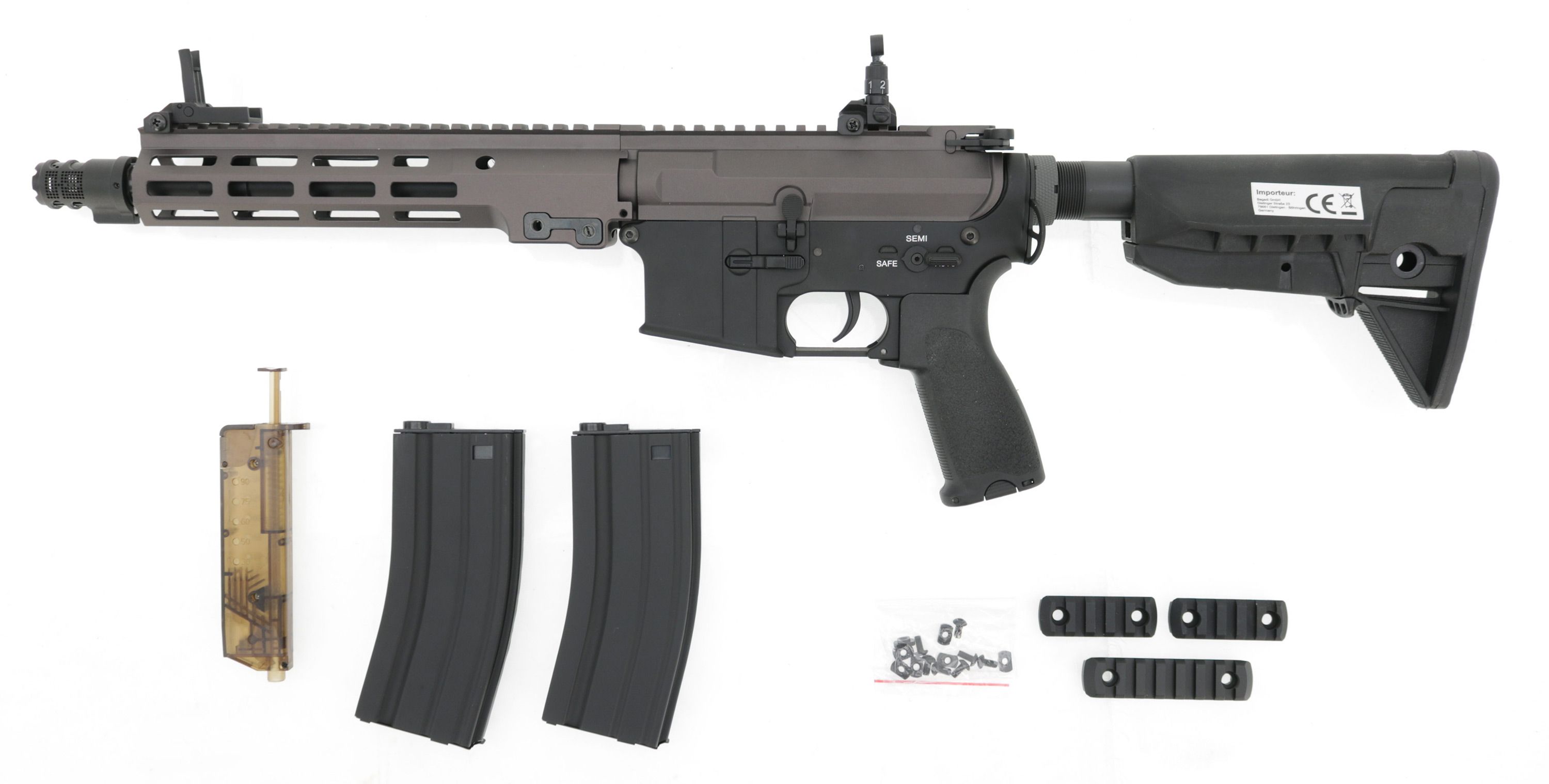 E&C BC-9 Competition -GEN.4- S-AEG mit Begadi CORE EFCS / Mosfet & PRO HopUp -schwarz / Sunset Gray - (frei ab 18 J.)
