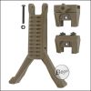 Begadi M-LOK & RIS / Picatinny Kombi Griff, mit Zweibein / Bipod, aus nylonverstärktem Polymer - TAN