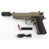 Cyma CM.132 "Gen.3" AEP inkl. Mosfet, LiPo Akku & USB Ladegerät (14mm CCW) -TAN- < 0,5 J. + Federtuning, Upgrade Mosfet & Tracer