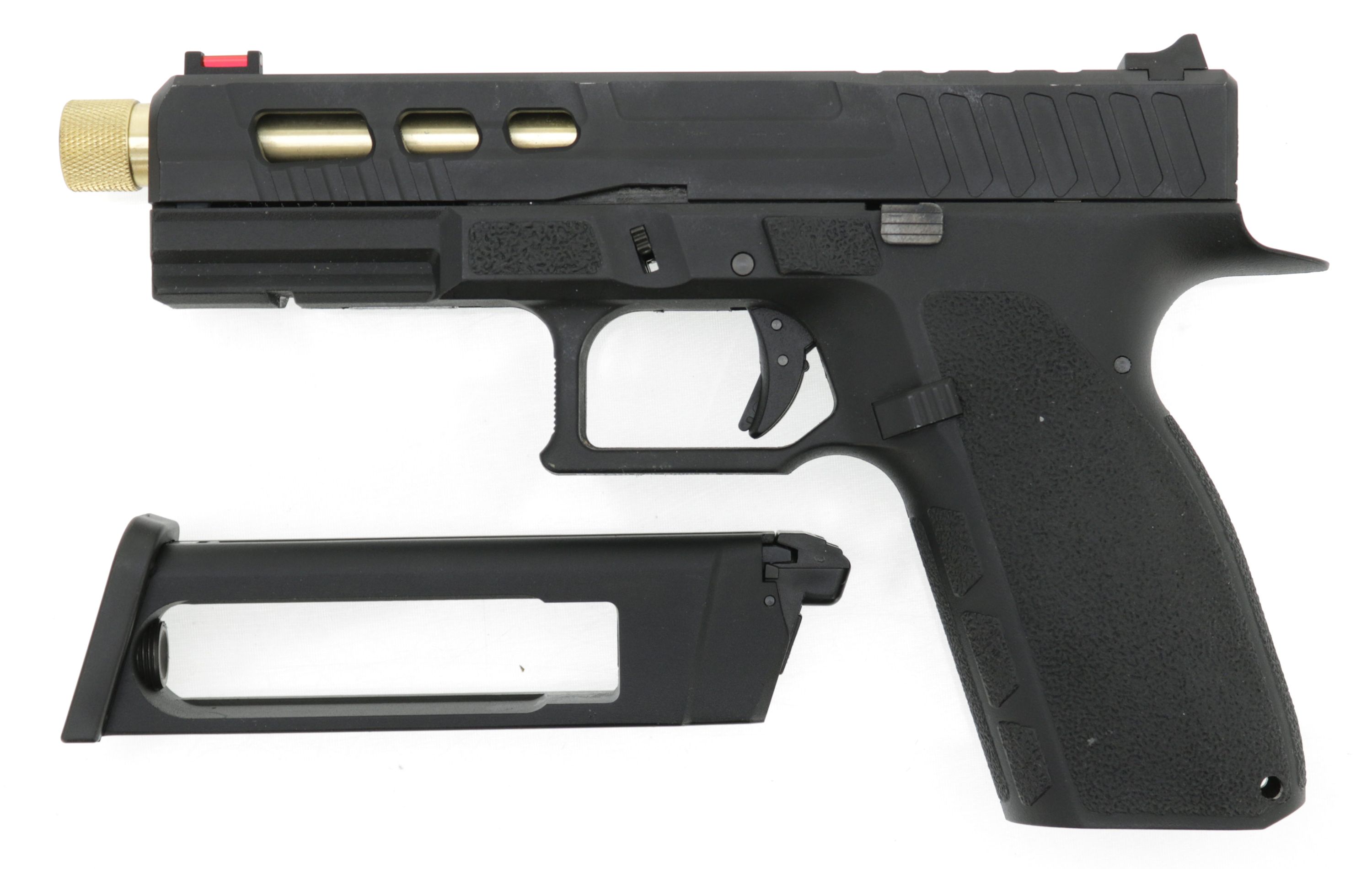 KJW KP-13 "PRO" GBB, CO2 Version, mit Begadi Stainless Efficiency Ventil, CNC Alu Pistonhead, Koffer & Maintenance Kit -tactical / gold- (frei ab 18 J.)