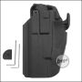 Begadi Basic Universal Hartschalen- Pistolen Holster, voll verstellbar, für größere Pistolen -schwarz- (links)
