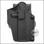 BEGADI "Multi Fit" Hartschalen Pistolen Holster mit Paddle, schwarz  -rechts-
