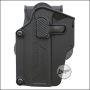 BEGADI "Multi Fit" Hartschalen Pistolen Holster mit Paddle, schwarz  -links-
