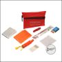 Fibega Hiker survival kit, with bag, red