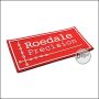 3D badge "ROEDALE" hard rubber, with velcro - red