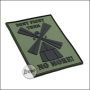3D Badge "Fight them no more" hard rubber, with velcro - olive