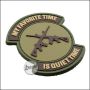 BE-X 3D Badge "Quiet time" hard rubber, with Velcro - TAN