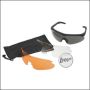 SWISS EYE safety goggles -Raptor- set, frame "rubber black", with 3 lenses [10161]