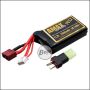 Begadi "AMAX Superio" LiPo Akku 11,1V 1500mAh 30/60C+ "PEQ" mit Dean & Adapter auf Mini TAM -goldfarben-