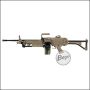A&amp;K M249 MK1 Upgrade LMG AEG, Nylon Version with PRO HopUp, TAN &lt; 0.5 J.
