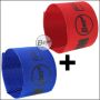 Begadi Team Armband / Patch Set "Flex Version", elastic, with hook & loop surface, 2 pieces, red/blue