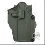 BEGADI "Multi Fit" hard shell holster with paddle, olive -right-