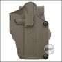 BEGADI "Multi Fit" Hard Shell Holster with Paddle, TAN -right-