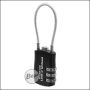 Begadi lock for gun case, with number combination &amp; wire rope "Lock n Unload" -black-