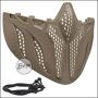 Face shield with adjustable neck strap, for Begadi safety spectacles CP1, extended / large - TAN