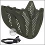Face shield with adjustable neck strap, for Begadi safety spectacles CP1, extended / large - olive