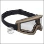 Begadi CP1 Protective Goggles with double lens, set with helmet mount "Standard" (flat lens) - TAN