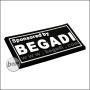 BE-X 3D Badge "Sponsored by Begadi", Classic Design, made of hard rubber, with velcro - black