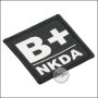 BE-X blood group patch "B, pos. - NKDA" - black