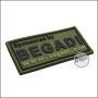 BE-X 3D Rubber Patch "Sponsored by Begadi", with Hook & Loop - OD green
