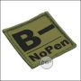 BE-X blood group patch "B, neg. - NoPen" - olive