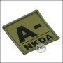 BE-X blood group patch "A, neg. - NKDA" - olive