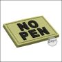 BE-X 3D badge "NO PEN" hard rubber, with velcro