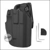 Begadi Basic Universal Hartschalen Pistolen Holster, voll verstellbar, für größere Pistolen -schwarz- (rechts)